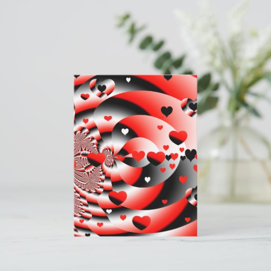 drijvende harten briefkaart (Staand voorkant)