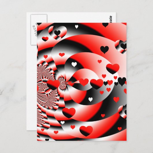 drijvende harten briefkaart (Voorkant / Achterkant)