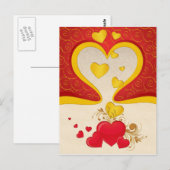 drijvende harten briefkaart (Voorkant / Achterkant)