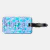 Drijvende Harten & Dromen - Blauwe Ballonnen Bagagelabel (Achterkant horizontaal)