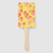 Drijvende harten & dromen - Geel & Sinaasappel Handwaaier (Achterkant)