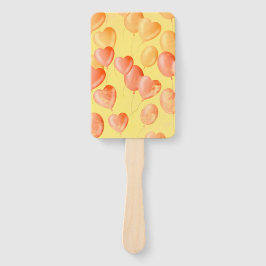 Drijvende harten & dromen - Geel & Sinaasappel Handwaaier