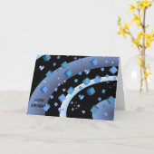 Drijvende harten en kubussen van zaterdag kaart (Gele Bloem)