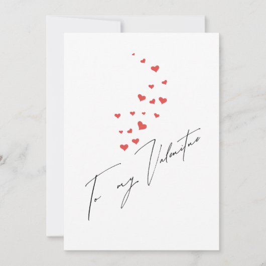 Drijvende harten naar mijn Valentijnscript Feestdagenkaart (Voorkant)