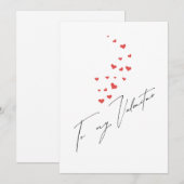 Drijvende harten naar mijn Valentijnscript Feestdagenkaart (Voorkant / Achterkant)