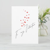 Drijvende harten naar mijn Valentijnscript Feestdagenkaart (Staand voorkant)
