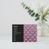 Drijvende harten op blauw visitekaartje (Staand voorkant)