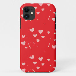 drijvende harten op rood Case-Mate iPhone case