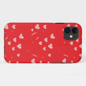 drijvende harten op rood Case-Mate iPhone case (Achterkant (horizontaal))