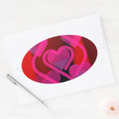drijvende harten ovale sticker (Envelop)