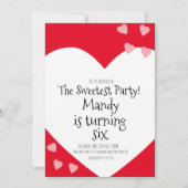 Drijvende harten Roze Valentijnsdag Birthday Party Kaart (Voorkant)