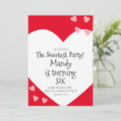 Drijvende harten Roze Valentijnsdag Birthday Party Kaart (Staand voorkant)