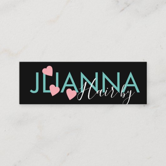 Drijvende hartslag Makeup Salon Nails Eyelashes Mini Visitekaartje (Voorkant)