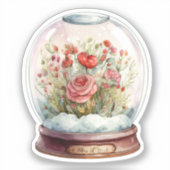 Drijvende hartspnowglobe Sticker voor Valentijns g (Voorkant)