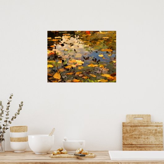 Drijvende herfst Abstract Poster (Keuken)