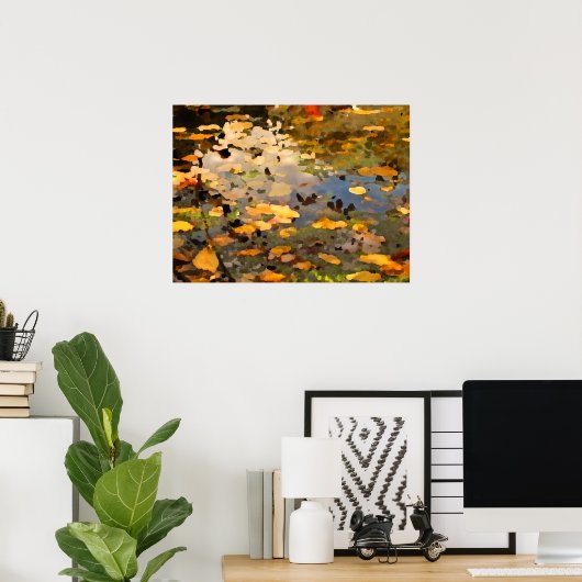 Drijvende herfst Abstract Poster (Thuiskantoor)