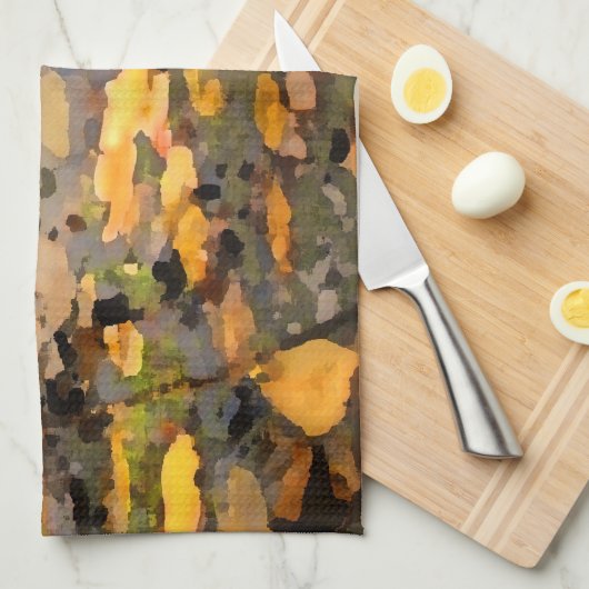 Drijvende herfst Abstract Theedoek (Quarter Fold)