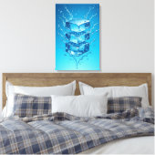 Drijvende ijsblokje spetteren – Dynamische digital Canvas Afdruk (Insitu (Slaapkamer))