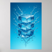 Drijvende ijsblokje spetterende – Dynamische Digit Poster (Voorkant)