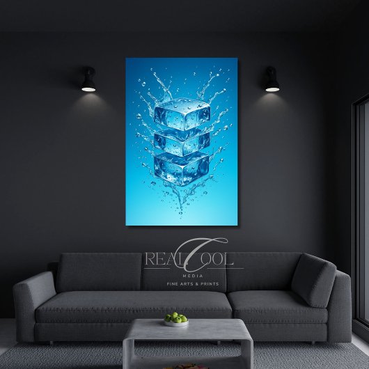 Drijvende ijsblokje spetterende – Dynamische Digit Poster