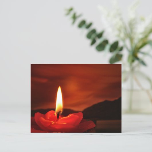 Drijvende kaars briefkaart (Staand voorkant)