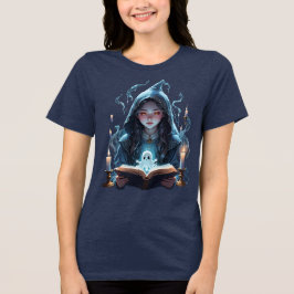 Drijvende Kaarsen, Geesten En Jonge Heks Uitknippe Tri-Blend Shirt