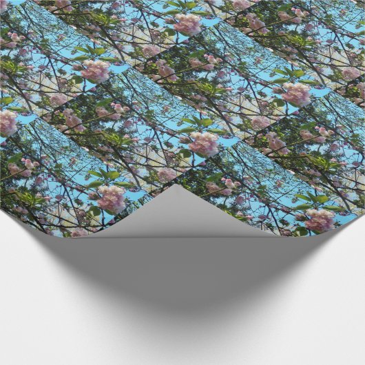 Drijvende kers, bloesem, Natuur, roze bloem Cadeaupapier (Hoek)