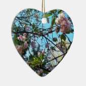 Drijvende kers, bloesem, Natuur, roze bloem Keramisch Ornament (Rechts)