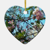 Drijvende kers, bloesem, Natuur, roze bloem Keramisch Ornament (Voorkant)