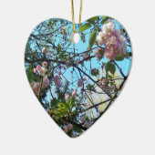 Drijvende kers, bloesem, Natuur, roze bloem Keramisch Ornament (Links)