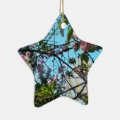 Drijvende kers, bloesem, Natuur, roze bloem Keramisch Ornament (Rechts)