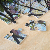 Drijvende kers, bloesem, Natuur, roze bloem Legpuzzel (Zijkant)