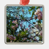 Drijvende kers, bloesem, Natuur, roze bloem Metalen Ornament (Voorkant)