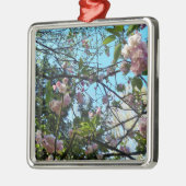 Drijvende kers, bloesem, Natuur, roze bloem Metalen Ornament (Links)