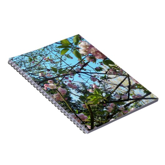 Drijvende kers, bloesem, Natuur, roze bloem Notitieboek (Rechterzijde)