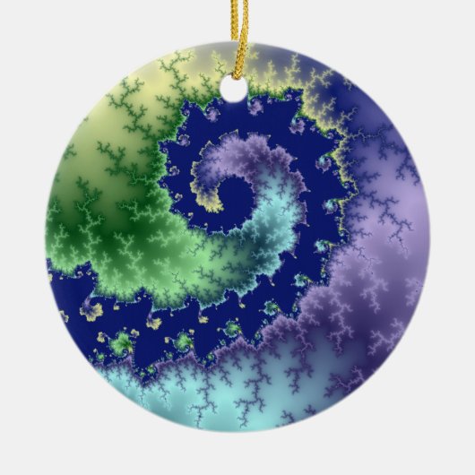 Drijvende kerstfractal keramisch ornament (Voorkant)
