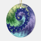 Drijvende kerstfractal keramisch ornament (Links)