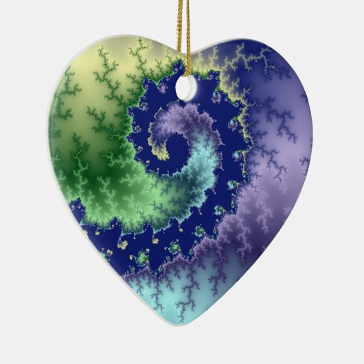 Drijvende kerstfractal keramisch ornament (Rechts)