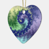 Drijvende kerstfractal keramisch ornament (Links)