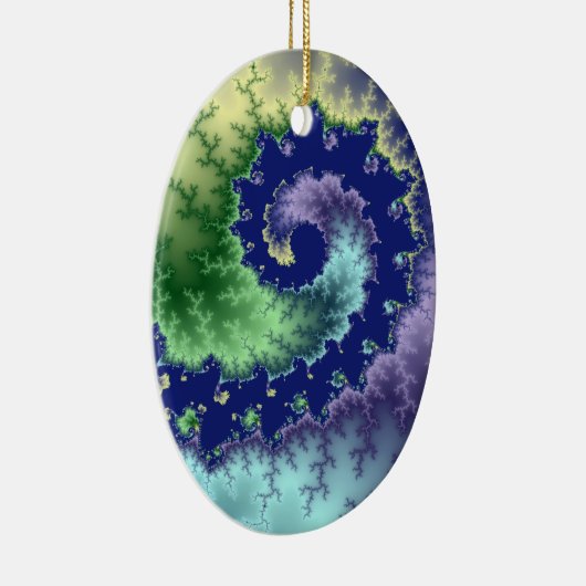 Drijvende kerstfractal keramisch ornament (Rechts)