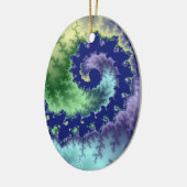 Drijvende kerstfractal keramisch ornament (Links)