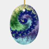 Drijvende kerstfractal keramisch ornament (Voorkant)