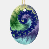 Drijvende kerstfractal keramisch ornament (Achterkant)