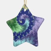 Drijvende kerstfractal keramisch ornament (Links)