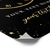 Drijvende klok nieuwe jaren oud Editable Sign Poster (Hoek)