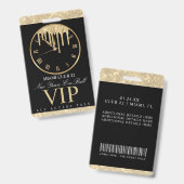 Drijvende klok NYE Alle toegang Badge (Voor- en achterkant)