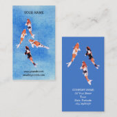 Drijvende Koi blauw Visitekaartje (Voorkant / Achterkant)