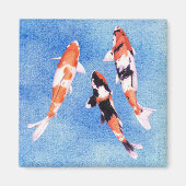 Drijvende Koi blauwe Magnet (Voorkant)