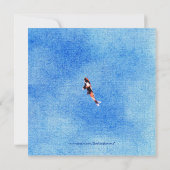 Drijvende Koi blauwe uitnodiging (Achterkant)