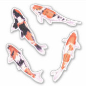 Drijvende Koi Custom-Cut Stickers (Voorkant)